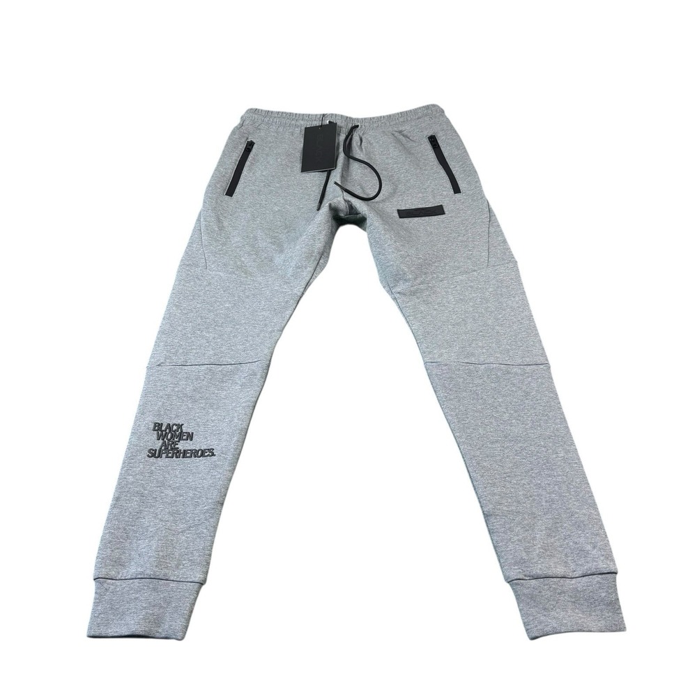 ACTIVELY BLACK Gray Black Women's‎ Are Superheroes Jogger Size Small NWT